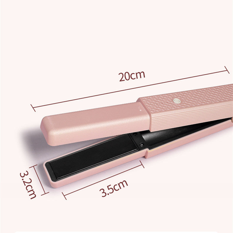 ZyraBeauty Cordless USB Hair Straightener & Curler – Mini Ceramic Flat Iron with 3 Temp Settings, Fast Heating & Travel-Friendly Design