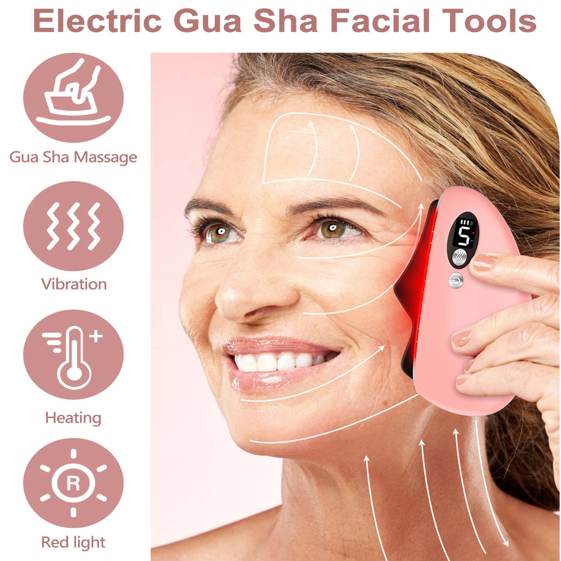 ZyraBeauty Electric Gua Sha Facial Tool with Heat & Vibration – Natural Obsidian, Anti-Aging Skin Lifting Massager (USA Only)