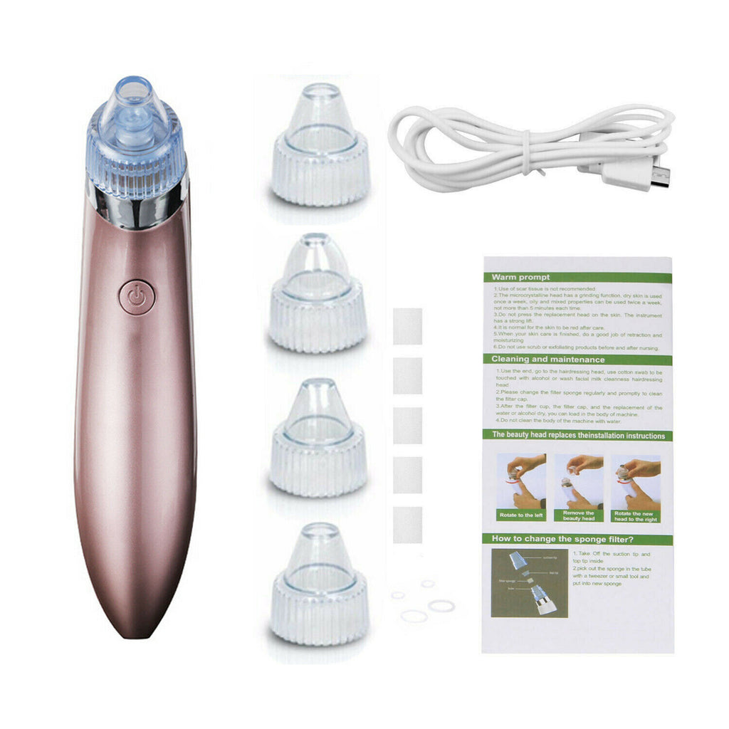 ZyraBeauty Electric Blackhead Remover & Pore Vacuum – Acne Extractor with 4 Heads, 2-Level Suction & Diamond Dermabrasion for Smooth, Clean Skin