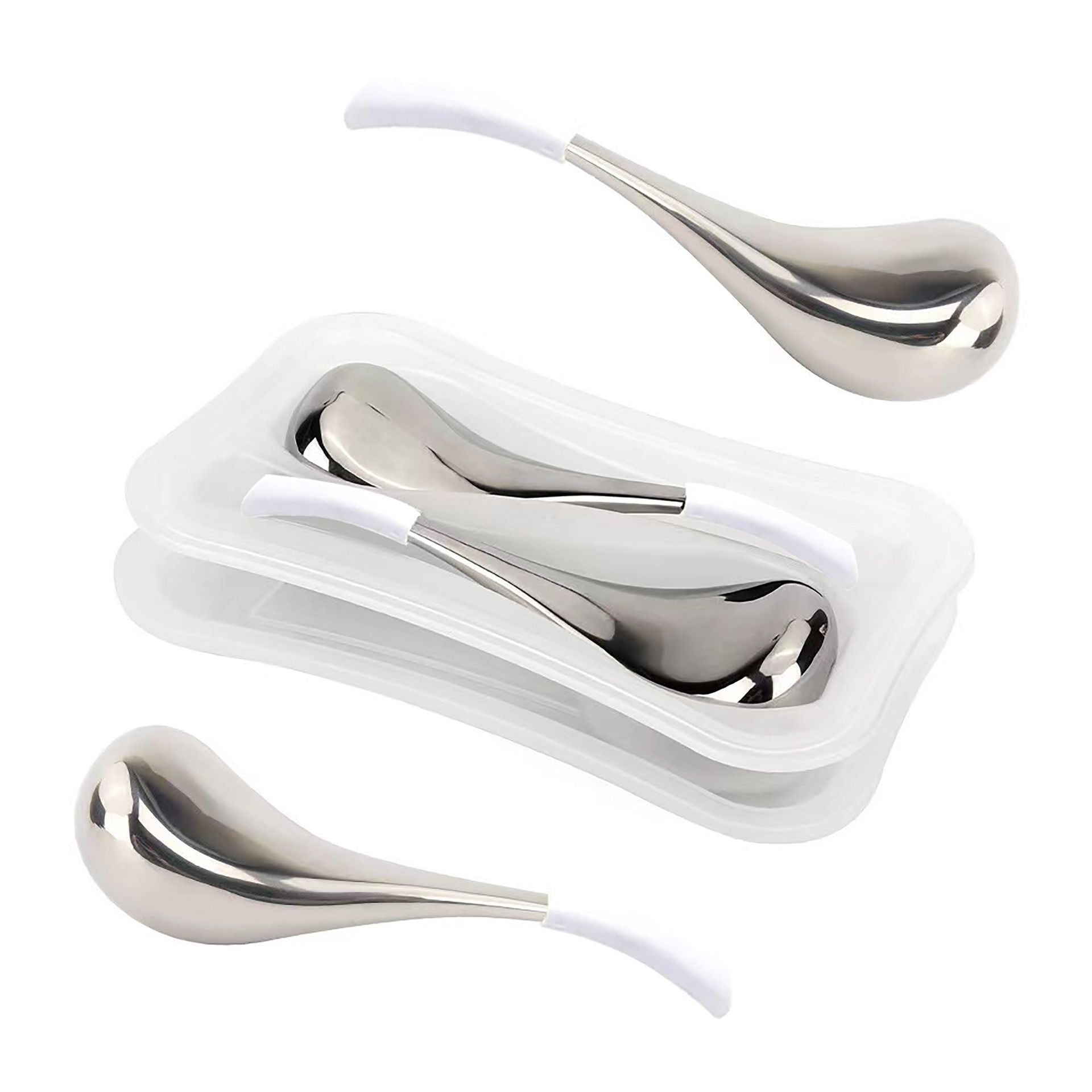 ZyraBeauty Stainless Steel Face & Eye Massage Ice Scoop – Portable Cooling Tool for Puffiness Relief, Skin Tightening & Soothing Facial Massage