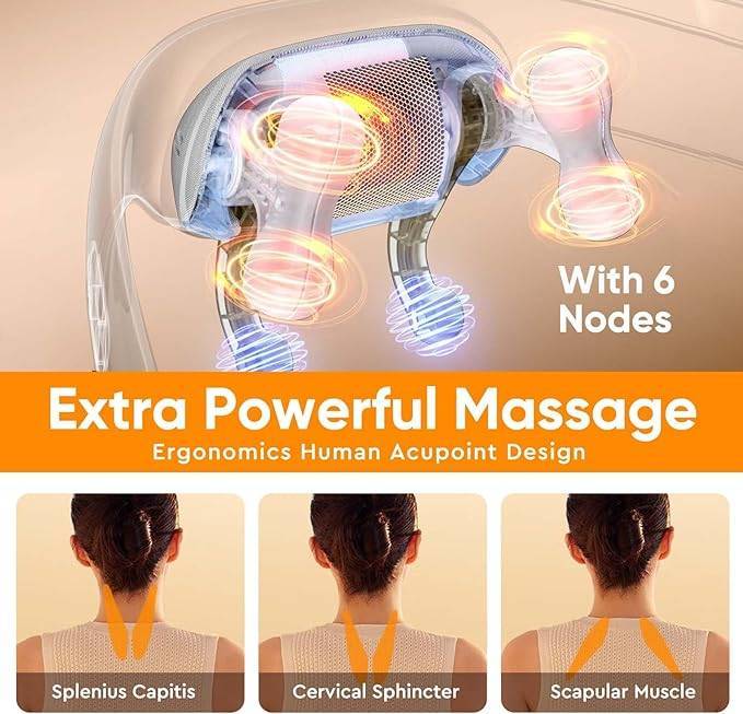 ZyraBeauty Electric Neck Massager with Heat – Deep Tissue Neck & Shoulder Massager for Full Body Pain Relief
