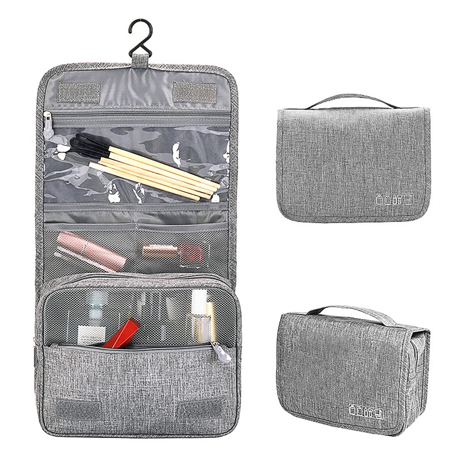 ZyraBeauty Large Capacity Korean Style Cosmetic Storage Box – PU Leather Travel Makeup Case with Multiple Compartments & Handle